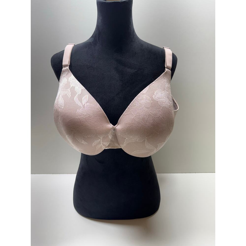 Cacique Bra Sz 44DD Full Coverage Lightly Lined Underwire Romantic Feminine Pink